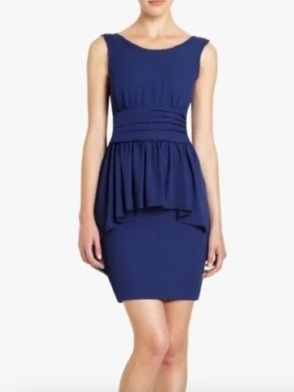 BCBGMaxAzria Blue Peplum Ruffle Asymmetrical Dress, Size 0 🗣LAST CHANCE🗣